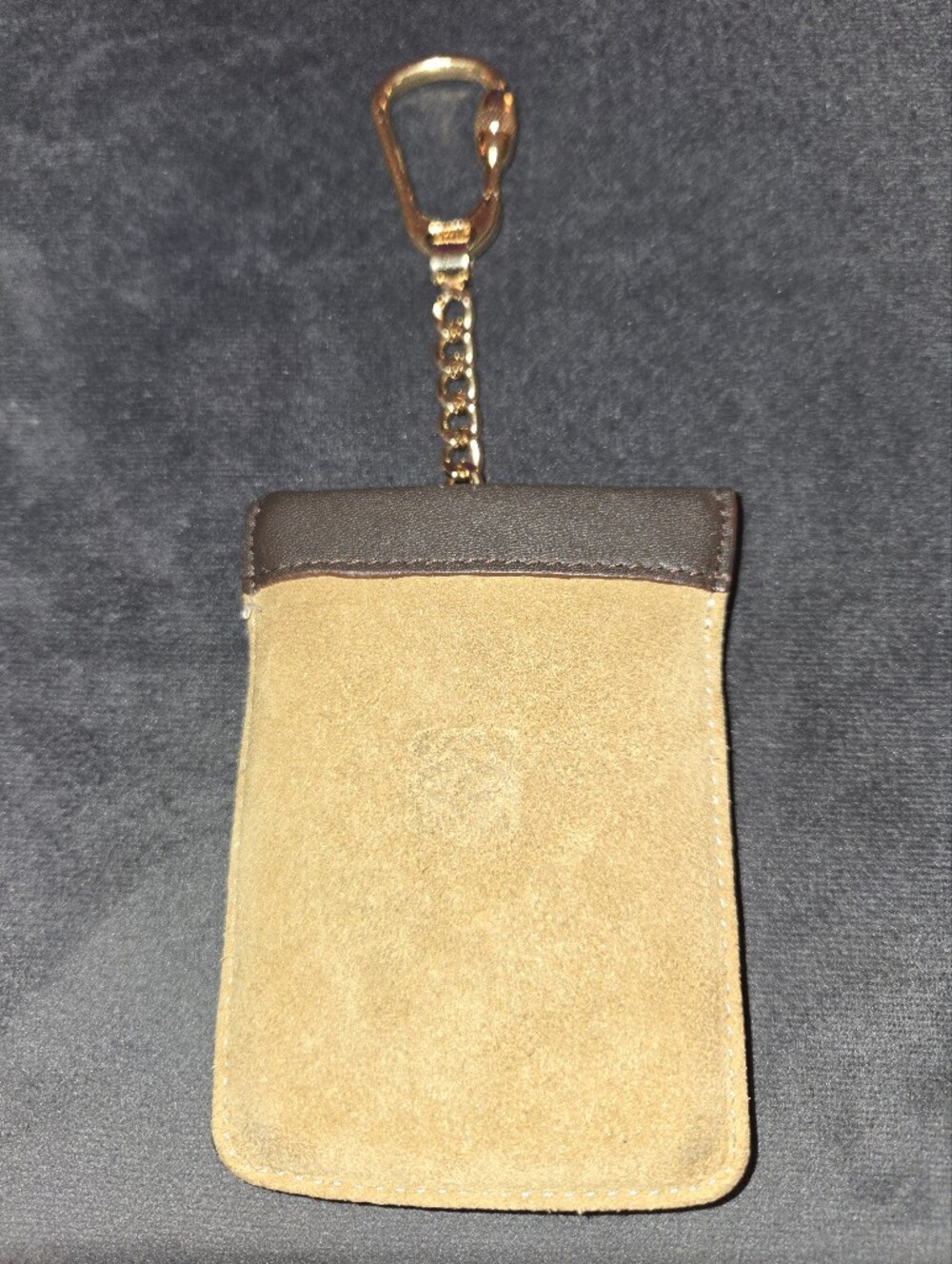 LOEWE Vintage 90s/ 2000s Brown Suede Leather Key Chain Pouch